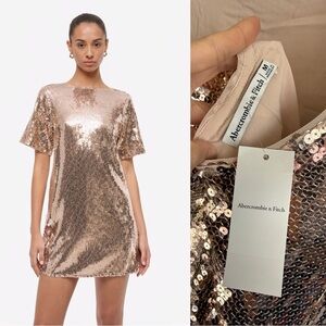Abercrombie & Fitch Dazzling gold mini dress-Size M- NWT